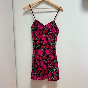 Rampage Vintage Floral Romper Black and Pink Size 7